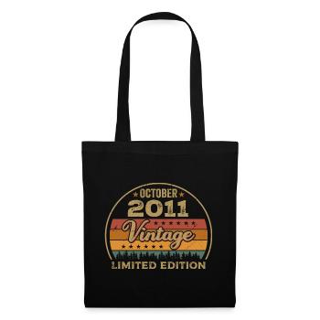 Vintage October 2011 Birthday Gift - 2011 - Tote Bag - black - Front