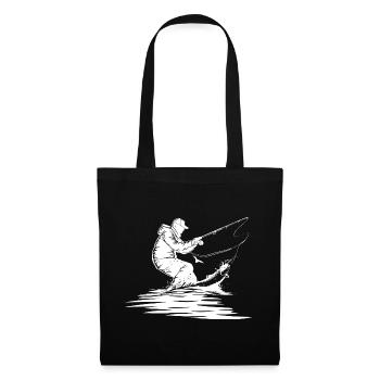 Dessin de pêche - Sac en tissu - noir - Devant