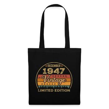 Anniversaire Décembre 1947 Cadeau Décembre 1947 - Sac en tissu - noir - Devant