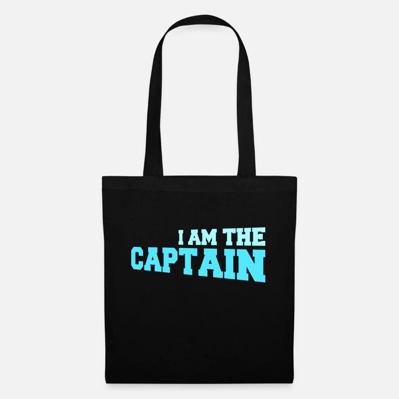 I Am the Captain Segler Spruch Text Zitat Logo - Stoffbeutel - Schwarz