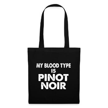 Mon groupe sanguin est Pinot Noir Vin Rouge Dicton - Sac en tissu - noir - Devant