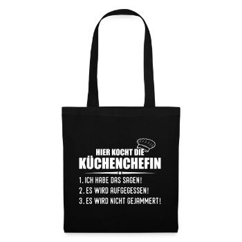 Cuisiner drôle cuisinier chef cadeau - Sac en tissu - noir - Devant