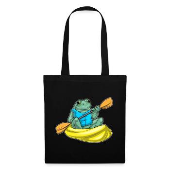Frosch kleines Boot - Stoffbeutel - Schwarz - Vorne