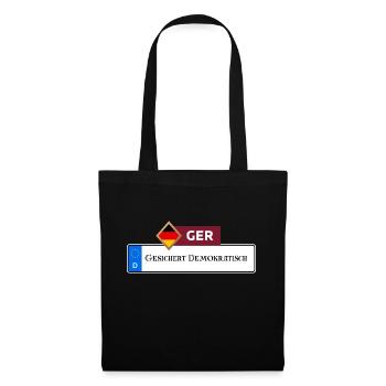 Gesichert Demokratisch 2.0 | Geschenkidee - Stoffbeutel - Schwarz - Vorne