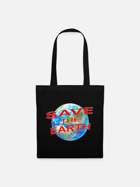 Save the Earth - Stoffbeutel - Schwarz