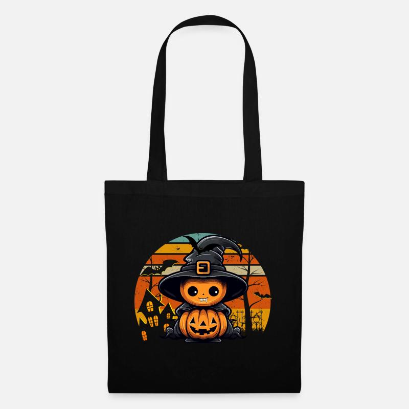 Halloween Süßer Kürbis - Stoffbeutel - Schwarz