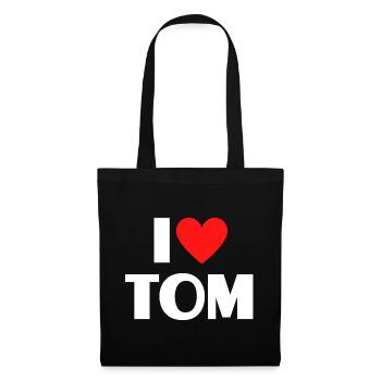 I love Tom Red Heart Romantic Name Fan - Tote Bag - black - Front