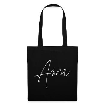 Anna / Écriture manuscrite Design personnalisé (Blanc) - Sac en tissu - noir - Devant
