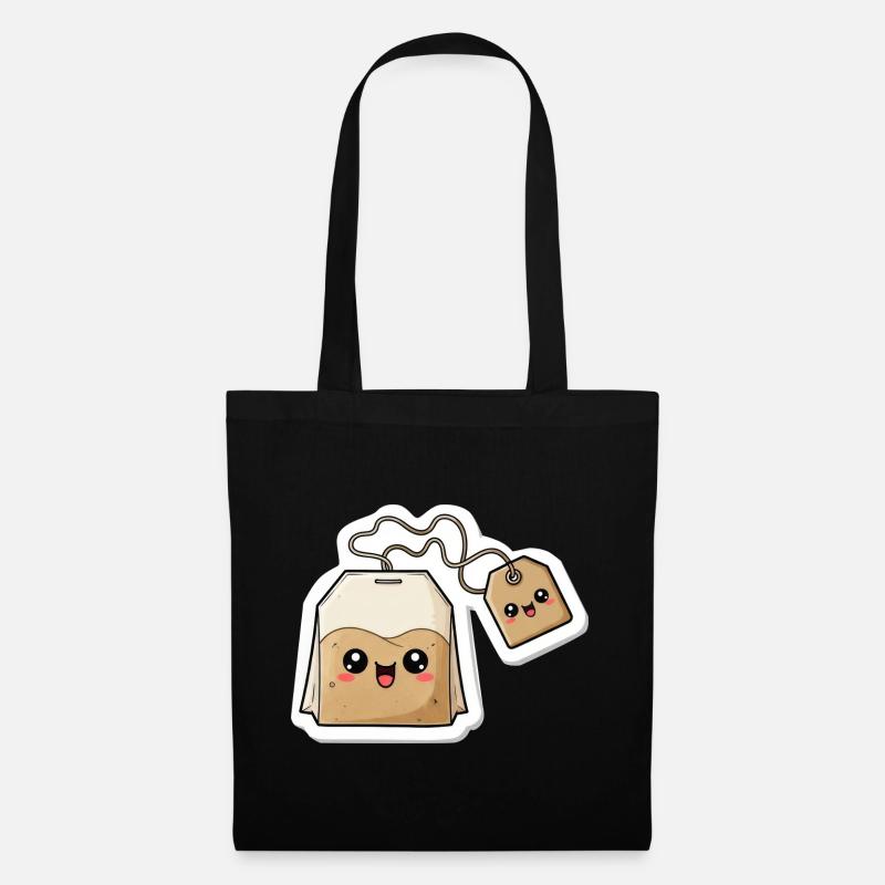 Kawaii Teebeutel Charme - Stoffbeutel - Schwarz