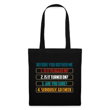 Before You Bother Me Tech Checks - Tote Bag - black - Front