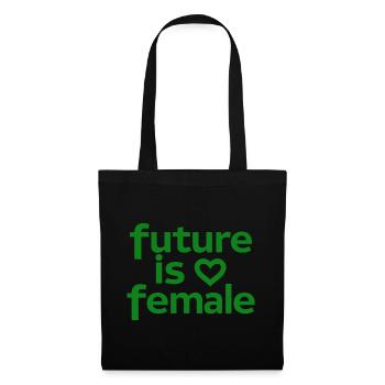 Is Female Feminism Girl Power Heart - Tote Bag - black - Front
