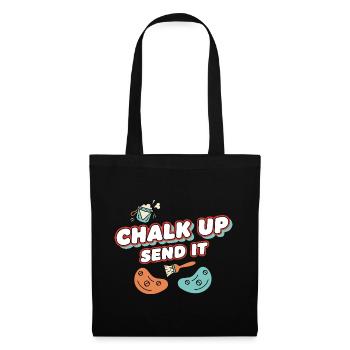 Inscris à la craie Envoie ça Plaisir d’escalade - Sac en tissu - noir - Devant