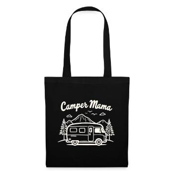 Camper Mama Abenteuer Berge Campingbus - Stoffbeutel - Schwarz - Vorne