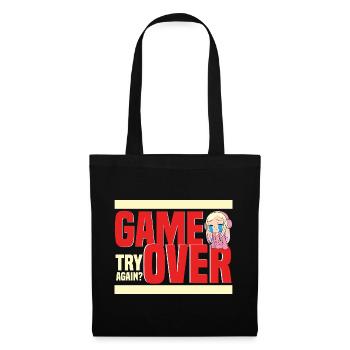 Game Over Retro Humor Noch Mal? - Stoffbeutel - Schwarz - Vorne