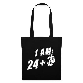 I'm 24 plus Middle Finger - 25th Birthday - Tote Bag - black - Front