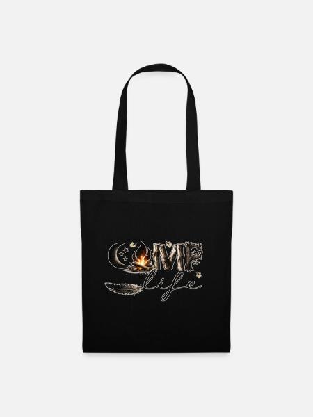 Camp Life – Campfire, Nature & Freedom - Tote Bag - black