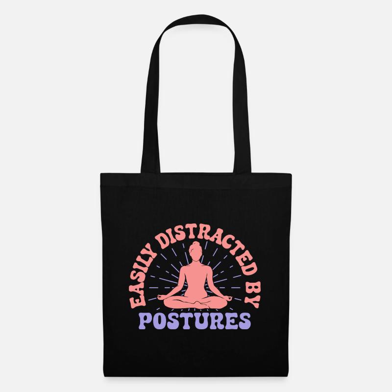 Yoga Easily Distracted By Postures Funny Yoga - Stoffbeutel - Schwarz