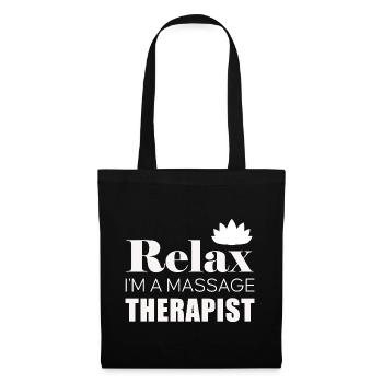 Relax Massage Therapist Logo Shirt - Stoffbeutel - Schwarz - Vorne