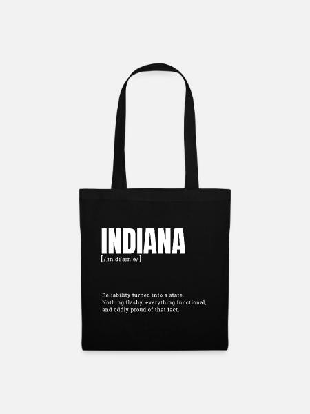 Indiana State Pride Retro-Logo - Stoffbeutel - Schwarz