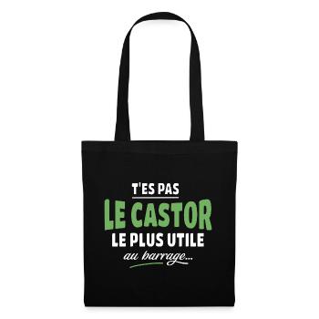 Tes pas le castor le plus utile - Sac en tissu - noir - Devant