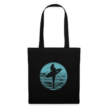 Surfer Retro Vintage Sunset Beach - Tote Bag - black - Front
