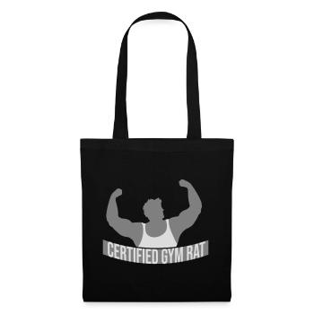 Certified Gym Rat Lustig Fitness Training Spruch - Stoffbeutel - Schwarz - Vorne
