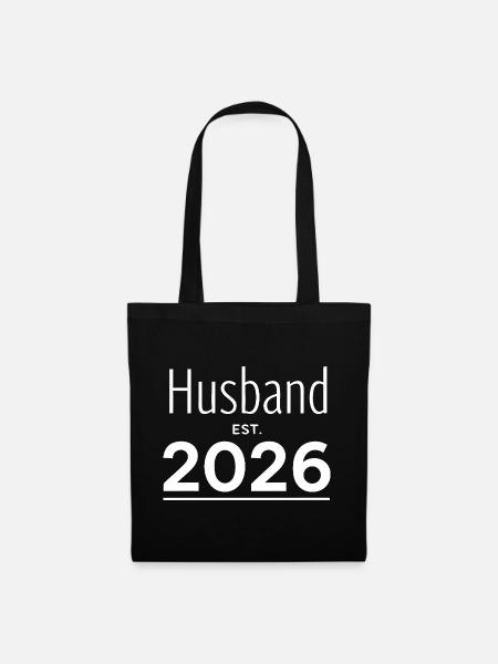 Husband 2026 Hochzeit Handschrift - Stoffbeutel - Schwarz