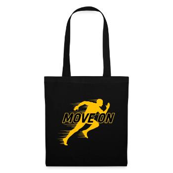 Move On Motivations Laufshirt Runner Silhouette - Stoffbeutel - Schwarz - Vorne