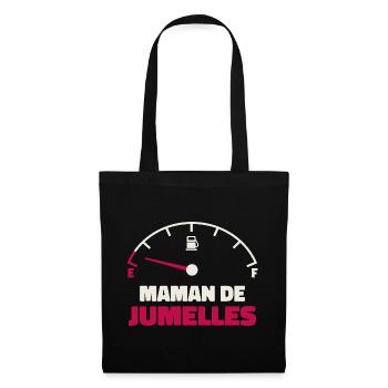 Maman de Jumelles Jauge Essence Humour Fatigue - Sac en tissu - noir - Devant