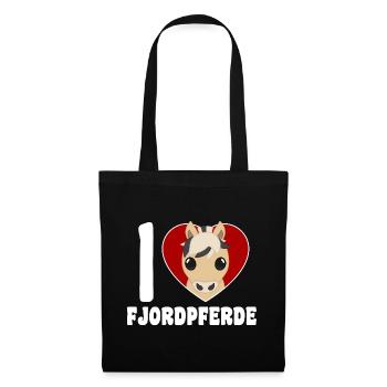 Ich liebe Fjordpferde - Stoffbeutel - Schwarz - Vorne