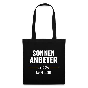 Sonnenanbeter zu 100% Tanke Licht - Stoffbeutel - Schwarz - Vorne