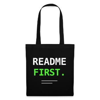 README Premier Programmeur Humor Don Nerd ! - Sac en tissu - noir - Devant