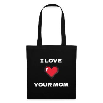 Pixel Herz Ich liebe deine Mutter - Stoffbeutel - Schwarz - Vorne