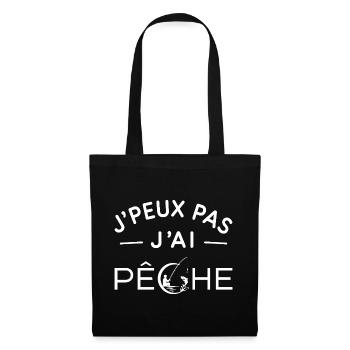 Pêche Humour Cadeau Passionné de Pêche - Sac en tissu - noir - Devant