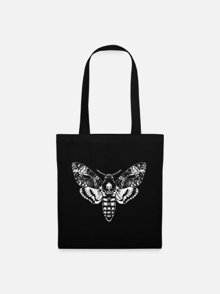 Skull Moth Silhouette Noir - Stoffbeutel - Schwarz
