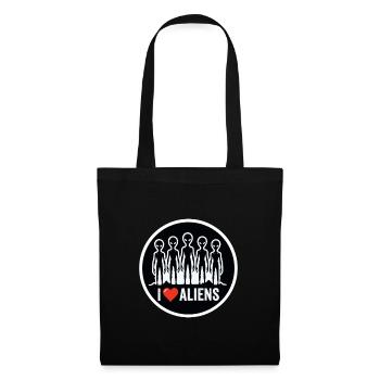 I Love Aliens Extraterrestrial UFO Fan - Tote Bag - black - Front