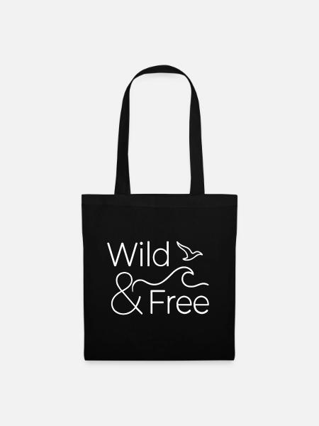 Wild and Free - Stoffbeutel - Schwarz