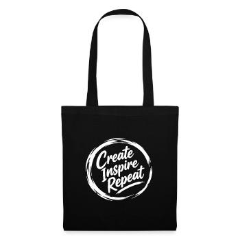 Create Inspire Repeat  - Stoffbeutel - Schwarz - Vorne