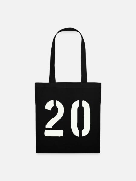 20_zahl- - Stoffbeutel - Schwarz