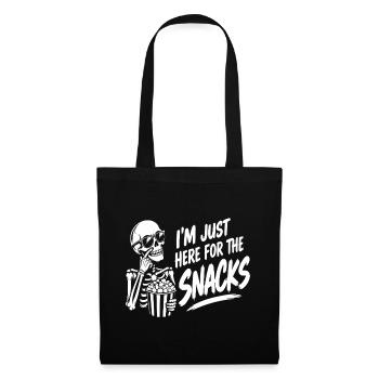 I'm Just Here for the Snacks Halloween Spruch - Stoffbeutel - Schwarz - Vorne