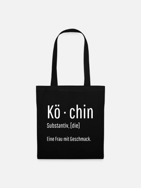 Köchin Substantiv Definition Küche Geschenk - Stoffbeutel - Schwarz