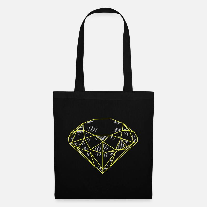 Smaragd,Diamonds,Diamant,Juwel,Bernstein, - Stoffbeutel - Schwarz