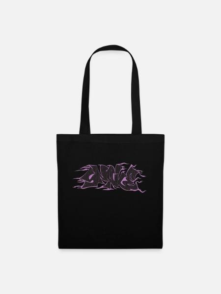 Graffiti Hand Schlange zeichnen lila - Stoffbeutel - Schwarz