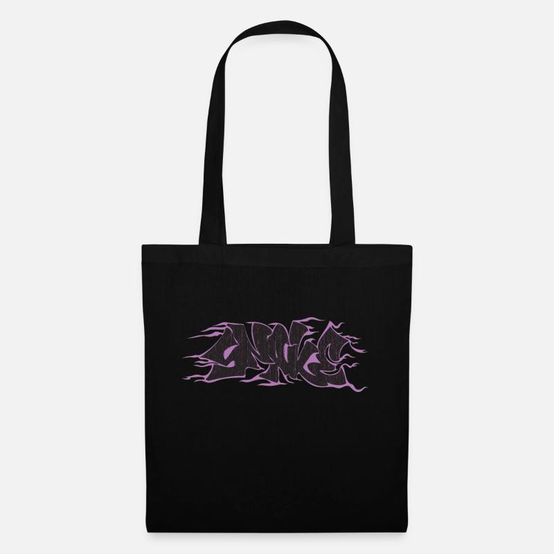 Graffiti Hand Schlange zeichnen lila - Stoffbeutel - Schwarz