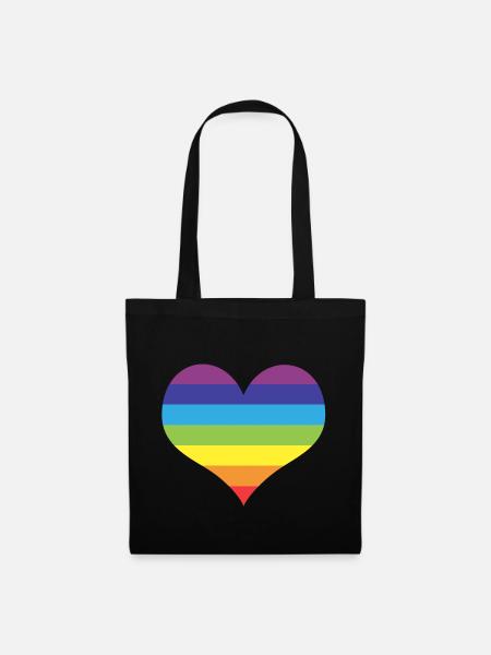 Cœur LGBT - Sac en tissu - noir