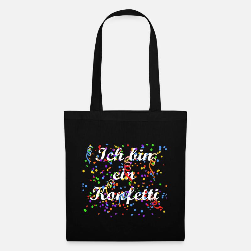 Konfetti - Karneval - Stoffbeutel - Schwarz