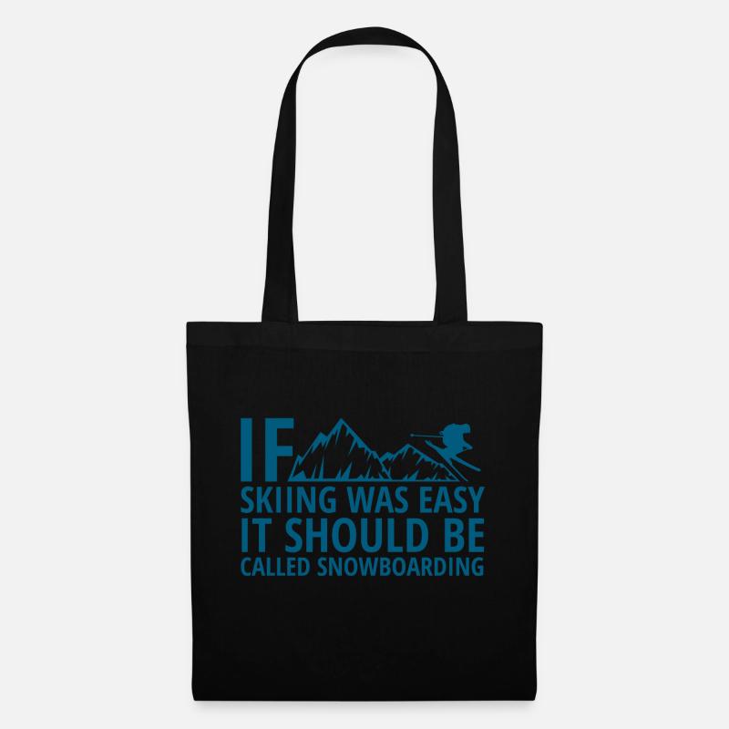 Wintersport - Ski - Après Ski - Geschenk - Stoffbeutel - Schwarz