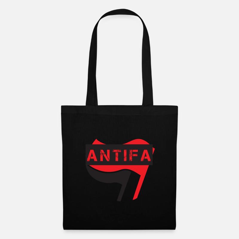 ANTIFA FLAGGE FLAGGEN - Stoffbeutel - Schwarz