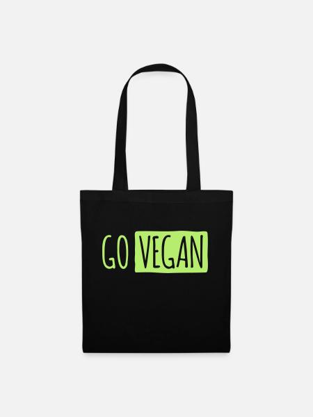 GO VEGAN - Stoffbeutel - Schwarz