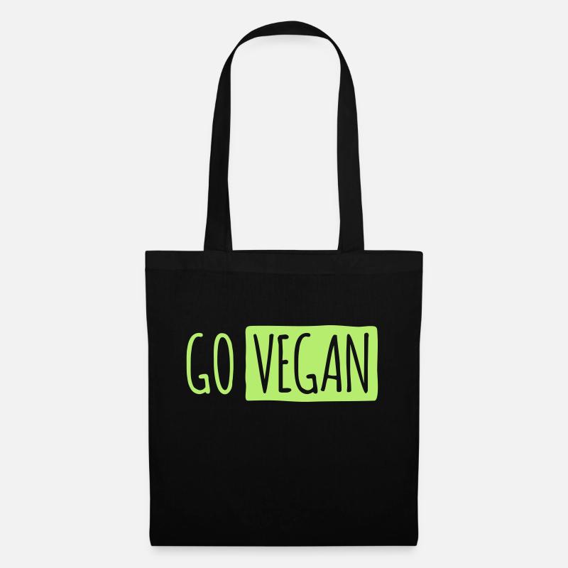GO VEGAN - Stoffbeutel - Schwarz